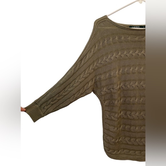 Ralph Lauren Cable Knit Olive Green Sweater Size M - Picture 4 of 9